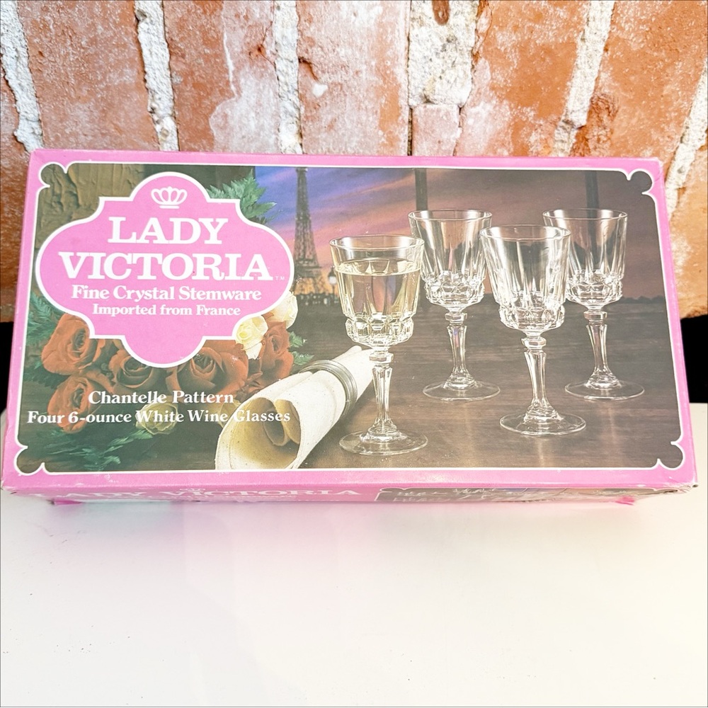 Fine Crystal Stemware Set - Pink